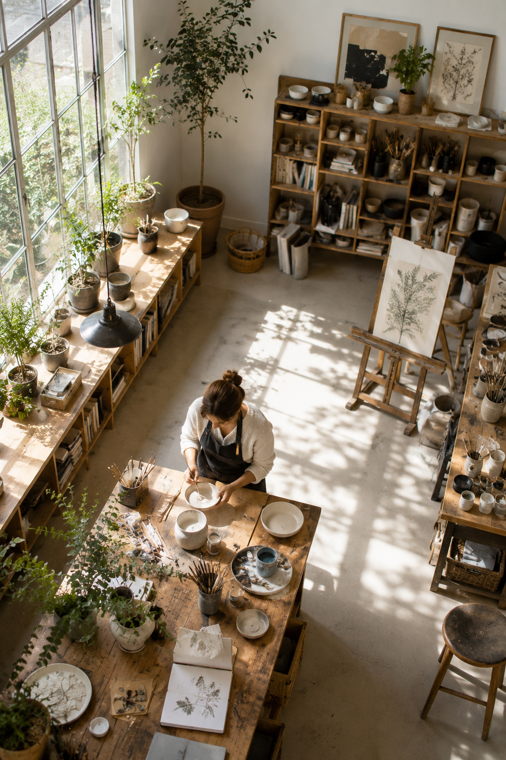 Dans l'atelier d'un artiste peintre